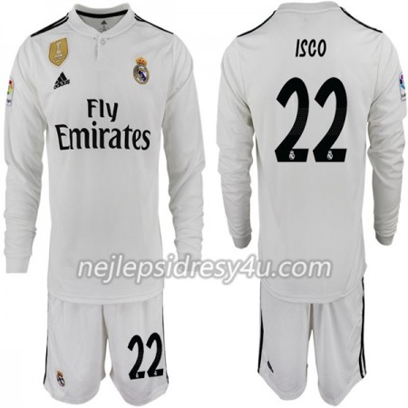 Fotbalový Dres Real Madrid ISCO 22 Dětské Domácí 2018/19 Dlouhý Rukáv